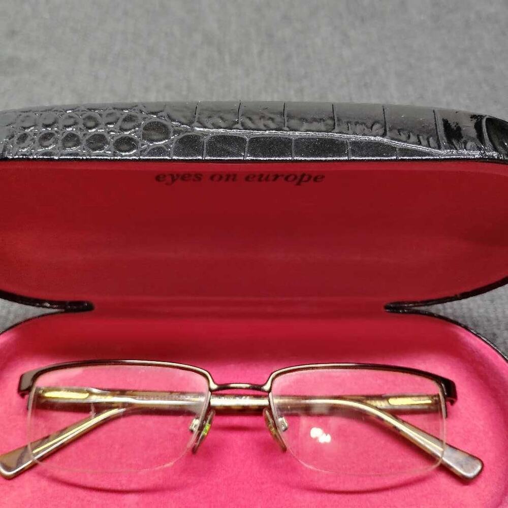 Burberry 1012 Eyeglasses Brown Tortoise Rectangular Half Rim Frames Only 52 18 - Picture 6 of 9